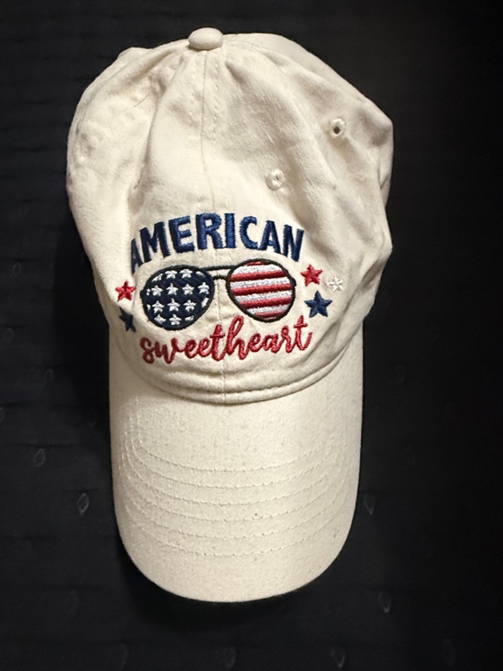American Sweetheart Embroidered White Baseball Cap